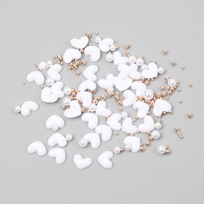 Heart Plastic Cabochons Nail MRMJ-I001-04B-RG-1