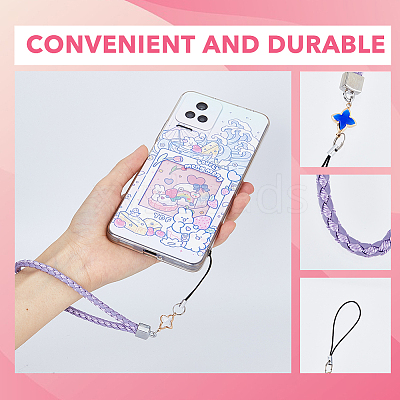 1 Set PU Leather Knitting Wrist Lanyard Hand Mobile Straps HJEW-FH0006-50-1