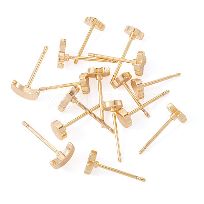 16Pcs 4 Styles Brass Stud Earrings for Women EJEW-TA0001-68-1
