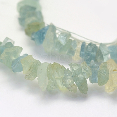 Rough Raw Natural Aquamarine Beads Strands G-K202-33B-1