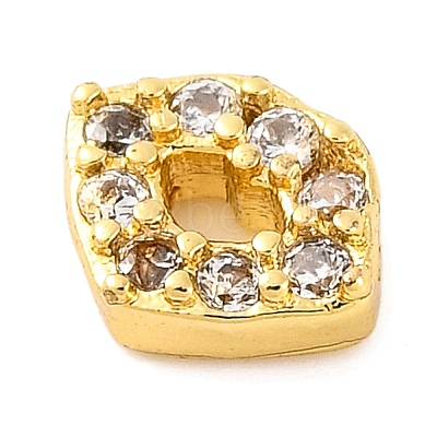 Rack Plating Brass Micro Pave Clear Cubic Zirconia Cabochons KK-F874-02G-01-1