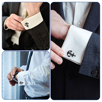 4 Pairs Alloy Cufflinks FIND-CA0011-40EB-1