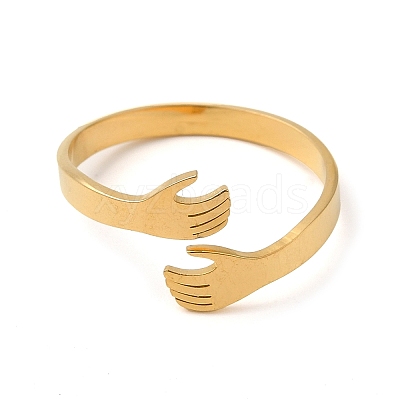304 Stainless Steel Cuff Rings RJEW-G299-04G-1
