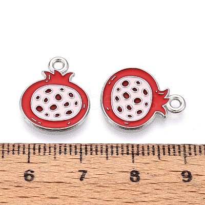 Fruit Alloy Enamel Charms PALLOY-S058-01P-14-1