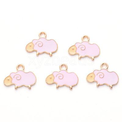 Alloy Enamel Pendants X-ENAM-R059-08B-RS-1