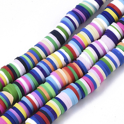 Handmade Polymer Clay Beads Strands CLAY-R089-6mm-079-1