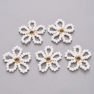 Glass Seed Beads Pendants FIND-R086-06A-1