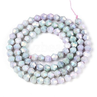 Anti-Tarnish Electroplate Bicone Glass Beads Strands X-EGLA-T021-4mm-16-07-1