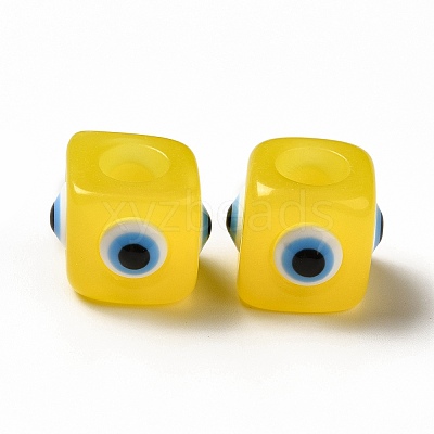 Resin Evil Eye European Beads RESI-A021-02-1