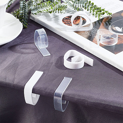 48Pcs 2 Style  Transparent Plastic Anti-slip Tablecloth Clips AJEW-GL0002-15-1