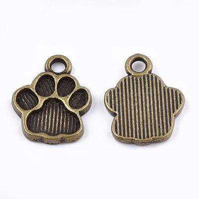 Dog Paw Prints Tibetan Style Alloy Pendant Enamel Settings TIBEP-R338-30AB-NR-1