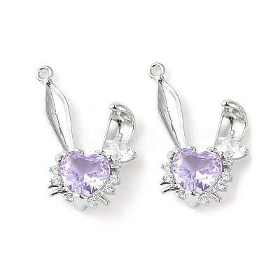 Brass Micro Pave Cubic Zirconia Pendants KK-L208-05P-03-1