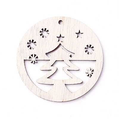 Undyed Wood Big Pendants WOOD-F007-03-1