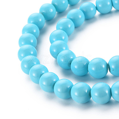 Painted Glass Bead Strands DGLA-S071-8mm-43-1