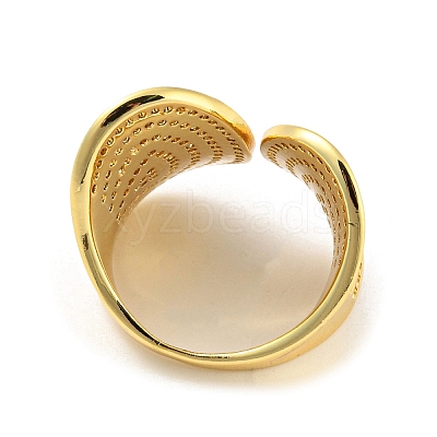 Brass Micro Pave Cubic Zirconia Open Cuff Ring RJEW-C033-04G-1