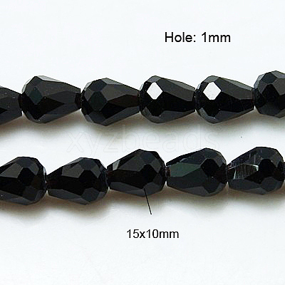 Crystal Glass Beads Strands X-GLAA-D034-15x10mm-14-1