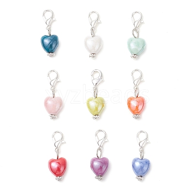 Pearlized Handmade Porcelain Pendant Decorations HJEW-JM03942-02-1