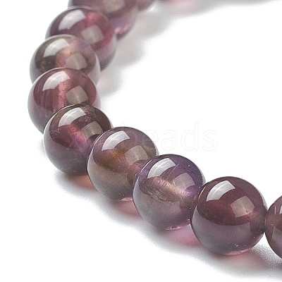 Natural Amethyst Beaded Stretch Bracelets X-BJEW-D446-B-47-1