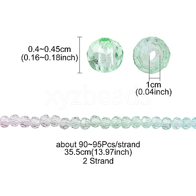 2 Strand Transparent Glass Beads Strands GLAA-YW0001-54-1