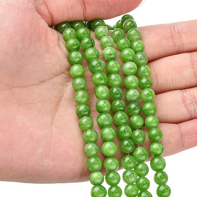 Natural Mashan Jade Round Beads Strands X-G-D263-6mm-XS17-1
