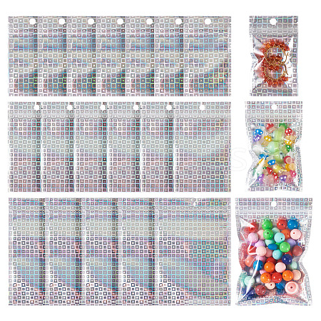 60Pcs 3 Styles Laser Plastic Resealable Bags ABAG-TA0001-56C-1