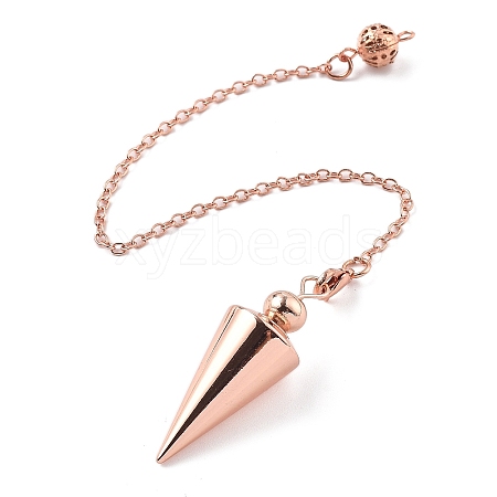 Brass Dowsing Pendulum Big Pointed Cone Pendants KK-H491-04RG-1