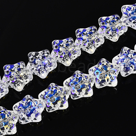 Electroplate Transparent Glass Beads Strands EGLA-N020-02A-1