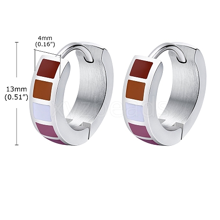 304 Stainless Steel Hoop Earring PW-WG66382-05-1