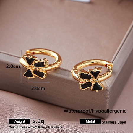304 Stainless Steel Rhinestone Hoop Earrings for Women KH4016-5-1