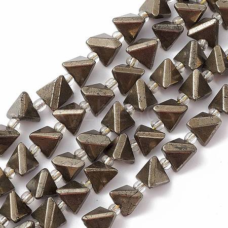 Natural Pyrite Beads Strands G-E590-04-1