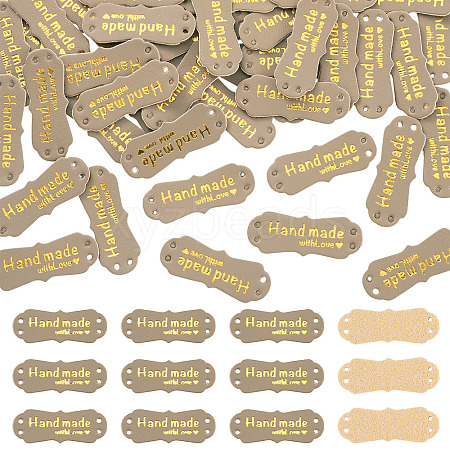 40Pcs PU Leather Craft Label Tags DIY-TADJ0001-22E-1