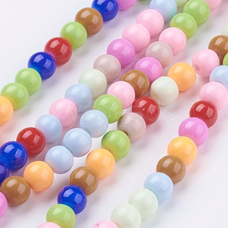 Baking Paint Glass Beads Strands DGLA-MSMC001-10-1