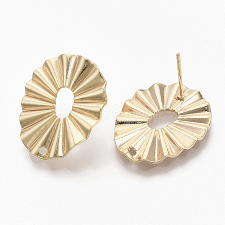 Brass Stud Earring Findings X-KK-T056-15G-NF-1