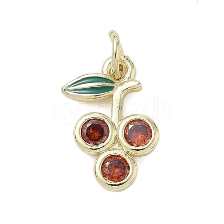 Brass Micro Pave Cubic Zirconia Charms KK-K368-04C-G-1