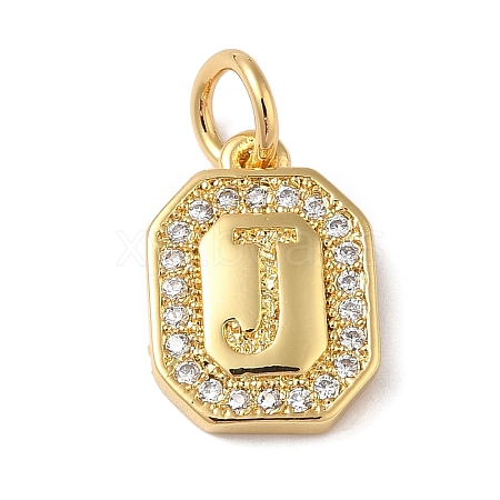 Real 18K Gold Plated Brass Micro Pave Clear Cubic Zirconia Pendants KK-L216-002G-J-1