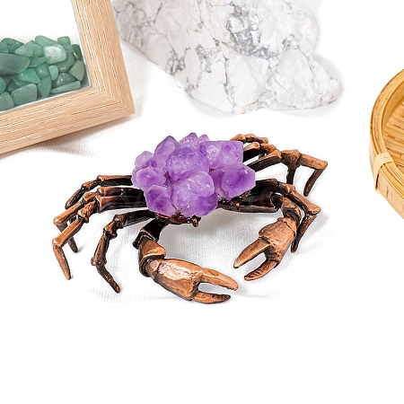 Natural Amethyst Crab Display Decorations PW-WG0F92B-01-1