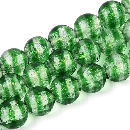 Handmade Foil Glass Beads Strands FOIL-N033-05D-1