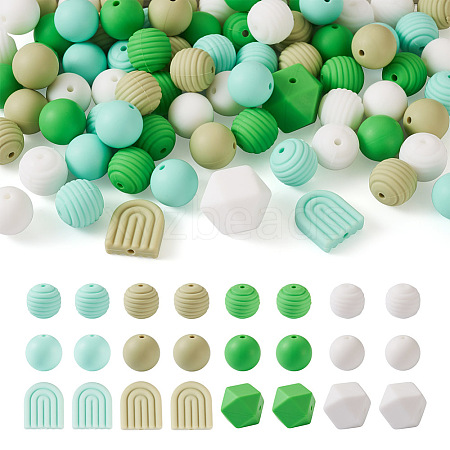 88Pcs 12 Style Silicone Beads SIL-TA0001-21-1