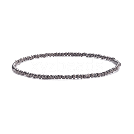 Glass Round Beaded Stretch Bracelet for Women BJEW-JB07911-01-1