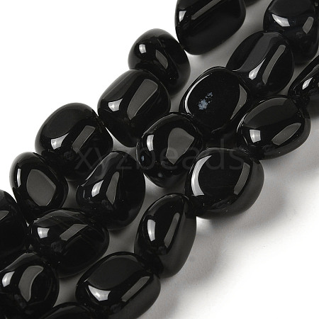 Natural Black Onyx(Dyed & Heated) Beads Strands G-NH0017-B06-02-1