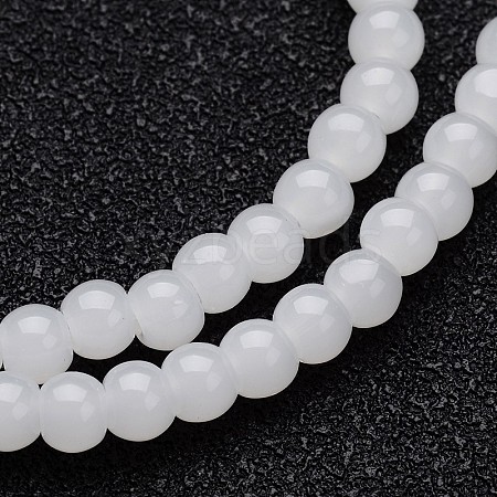 Imitation Jade Glass Round Bead Strands GLAA-I027-4mm-06-1