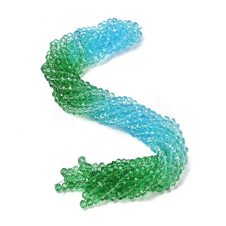 Transparent Painted Glass Beads Strands DGLA-A034-T6mm-A17-1