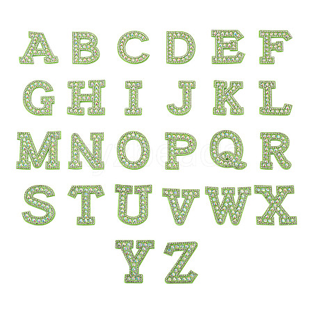 Alphabet Resin Rhinestone Patches DIY-TAC0005-45G-1