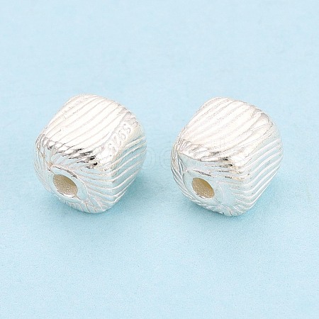 925 Sterling Silver Corrugated Beads STER-N016-126S-1