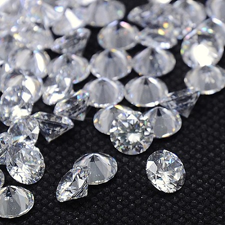 10PCS Clear Grade A Diamond Shaped Cubic Zirconia Cabochons X-ZIRC-M002-10mm-007-1