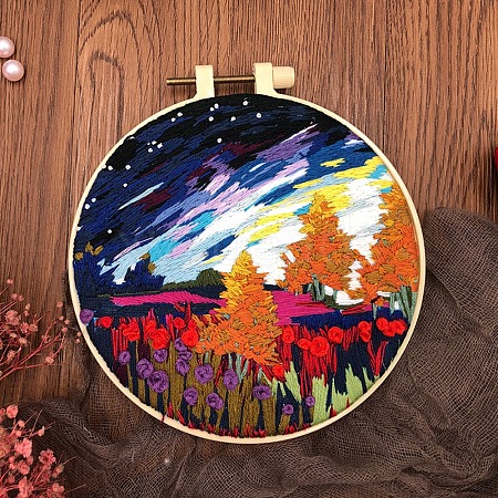 DIY Landscape Pattern Embroidery Kits for Beginners PW-WG3B3D7-08-1