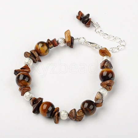 Tiger Eye Bracelets BJEW-JB01391-05-1