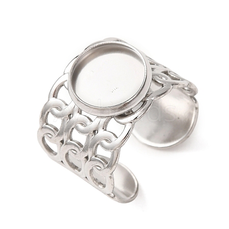 304 Stainless Steel Cable Chain Cuff Ring Components SA-CBA94B1-01P-02-1