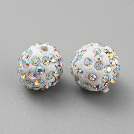 Handmade Polymer Clay Rhinestone Beads CLAY-WH0011-08L-1
