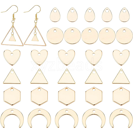 BENECREAT 60Pcs 6 Style Brass Charms KK-BC0008-05-1